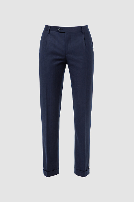 Брюки Limited edition из шерсти и кашемира с водоотталкивающей обработкой, цвет Синий темный