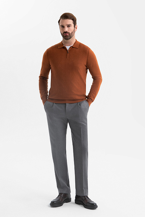 Брюки из шерсти с водоотталкивающей обработкой, цвет Серый