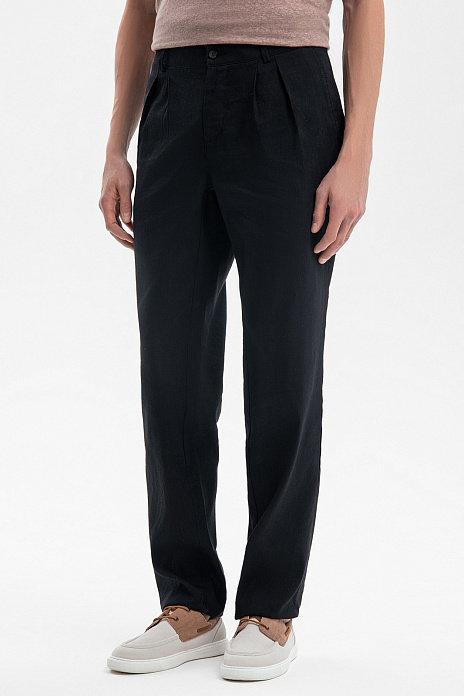 Брюки Limited edition изо льна и шерсти, цвет Черный