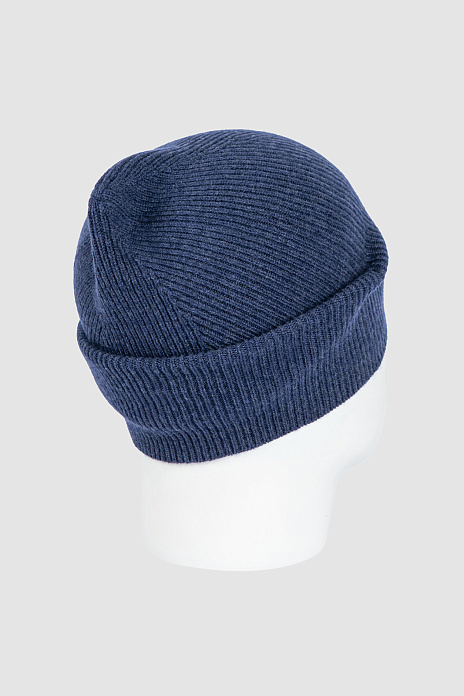 Синяя Шапка из шерсти и кашемира, цвет Синий меланж