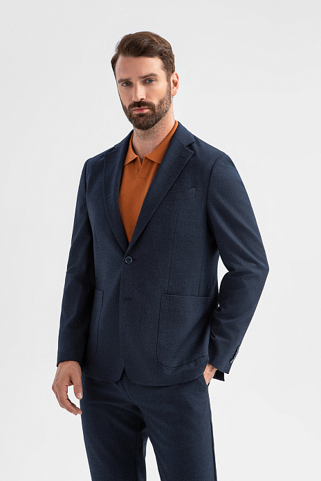 Пиджак однобортный, цвет Синий темный