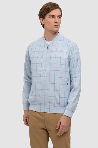 Бомбер изо льна, вискозы и хлопка