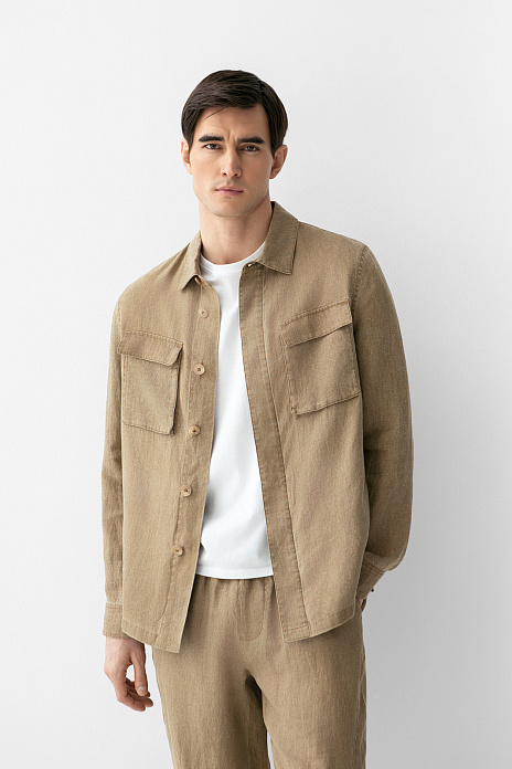 Рубашка изо льна, лимитированная коллекция, цвет Бежевый