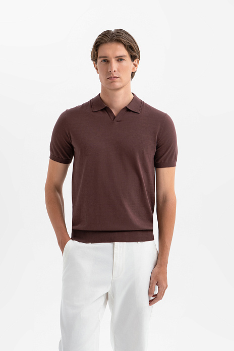 Поло из хлопка Пима, цвет Коричневый