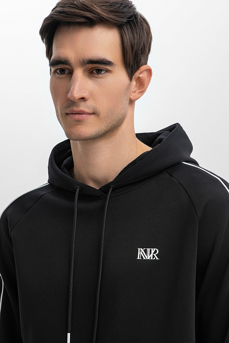 Толстовка из хлопка с капюшоном, цвет Черный