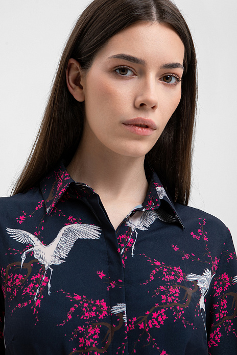 Платье-рубашка, цвет Синий темный