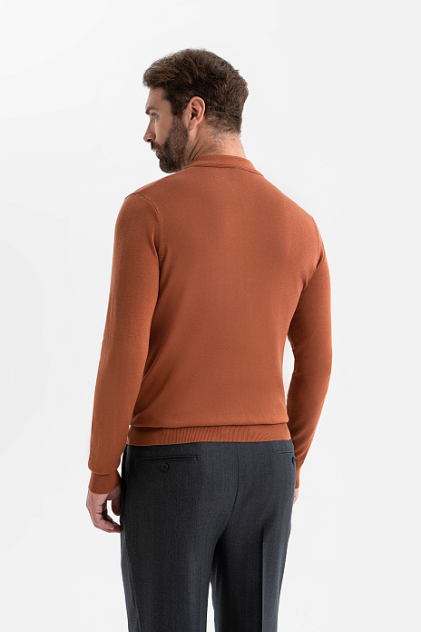 Джемпер поло Limited edition из шелка, цвет Коричневый светлый